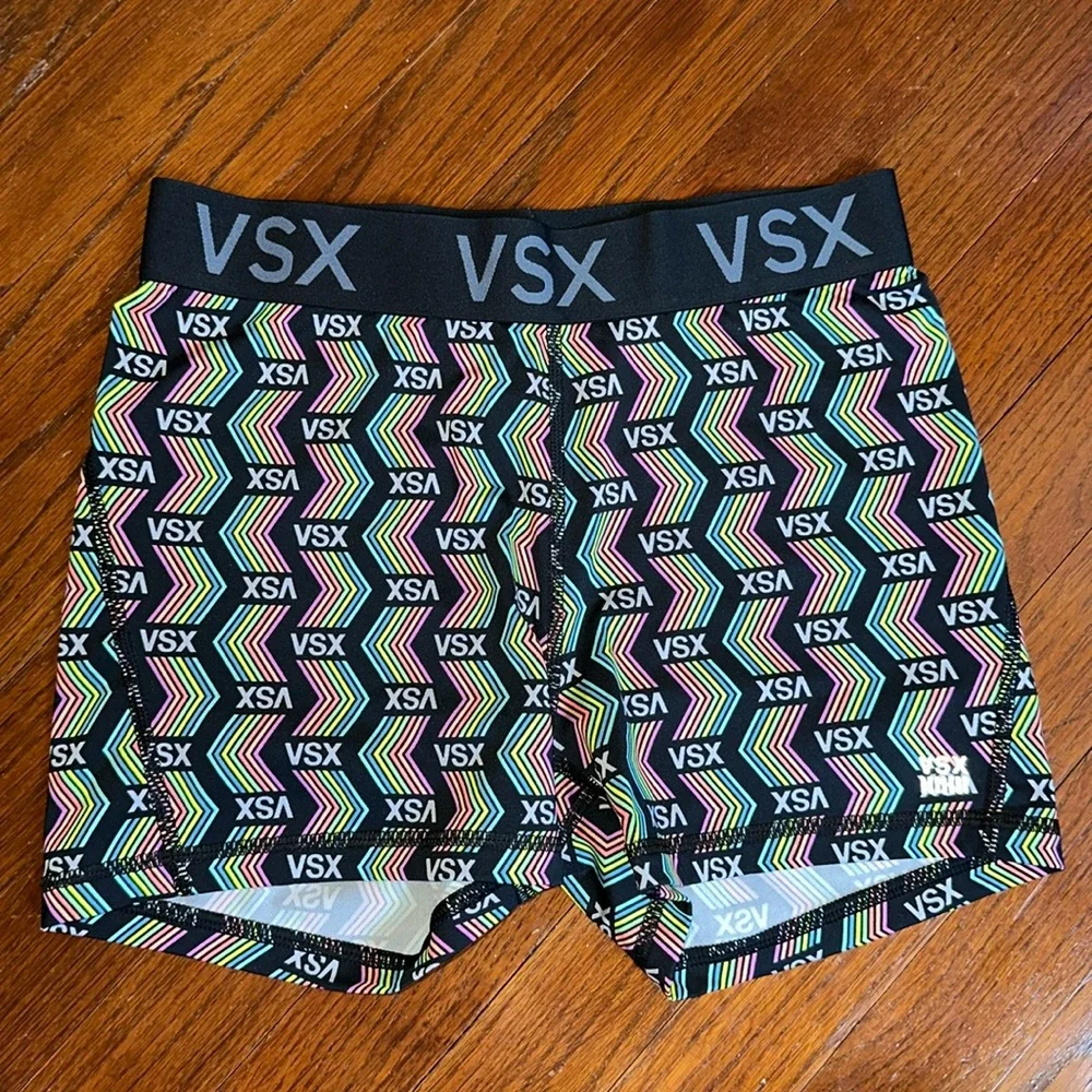 ⭐️ 3/$15 Victoria’s Secret VSX Sport Spandex Workout Gym Shorts Rainbow Small